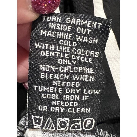 NWT Context long sleeve black-and-white striped blouse top size medium - Picture 7 of 7